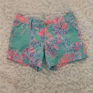 🌸 Lilly Pulitzer Callahan Shorts     Size 6 Minty Fresh Fansea Print